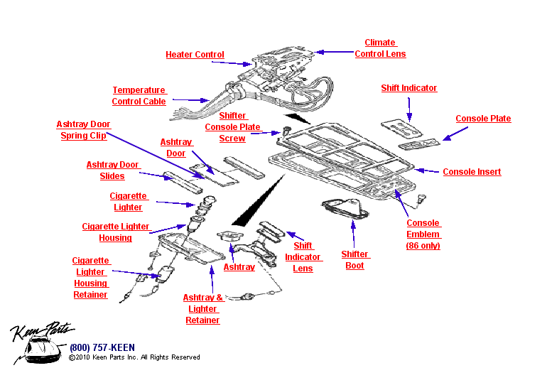 Console Diagram for a 2014 Corvette