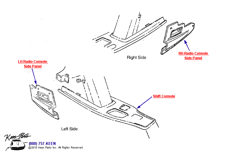 Instrument Trim Panel Diagram for a 1962 Corvette