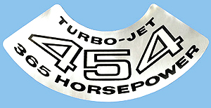 1971 Corvette Air Cleaner Decal 454/365 HP (Code 3994050)