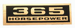 1964-1965 Corvette Valve Cover Decal 365 HP