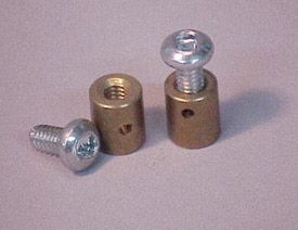 Corvette Hood Release Cable Brass Stop & Screws - Pair