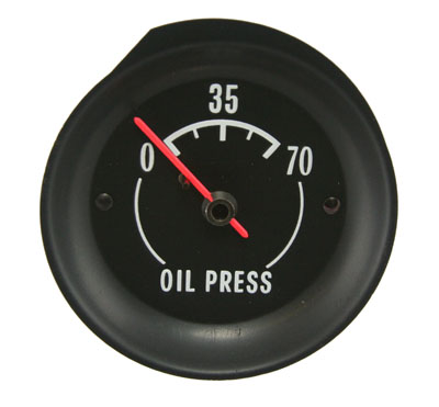 1972-1973 Corvette Oil Gauge with White Letters