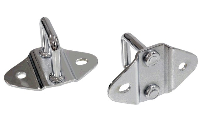 1997-2013 Corvette C5 & C6 Chrome Hood Latch Striker/Catch Pair On Hood