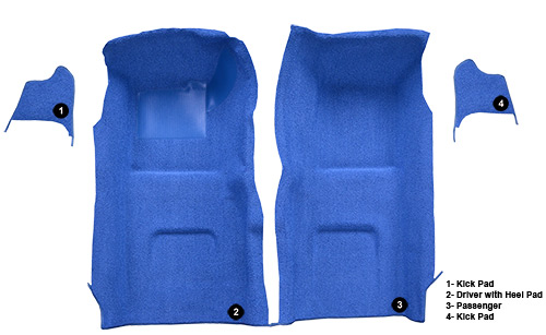 Corvette Front Carpet Set 80/20 With Kick Panels  with Pad