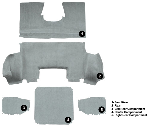 1997-2004 Corvette Coupe Rear Carpet with Pad, Cutpile 