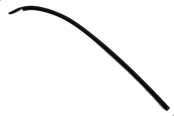 1979-1982 Corvette T-Top Front Molding LH (Stainless Steel) (Black) with Rubber Strip