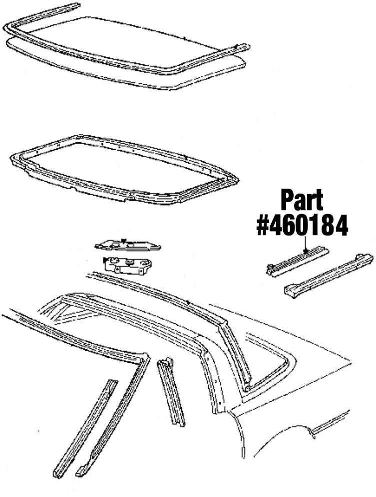 1984-1996 Corvette Roof Panel Weatherstrip Retainer RH