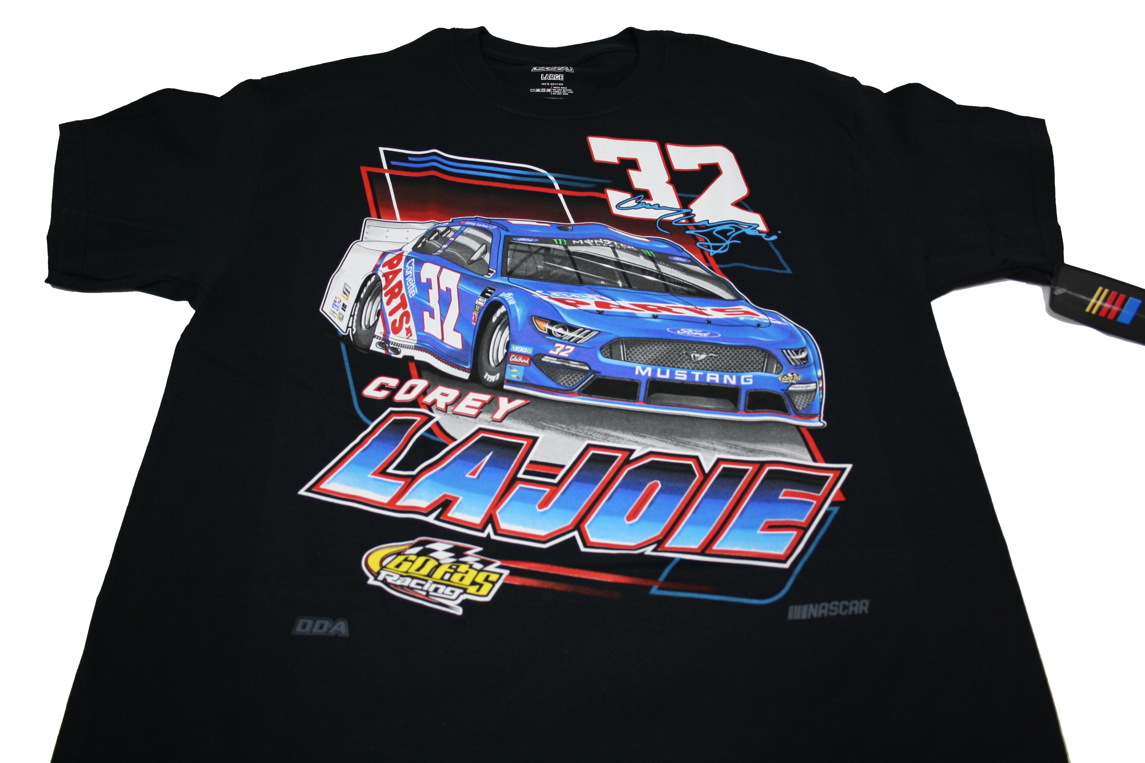 2019 Corvette COREY LAJOIE DALE JARRETT 2019 THROWBACK BLACK T-SHIRT MEDIUM