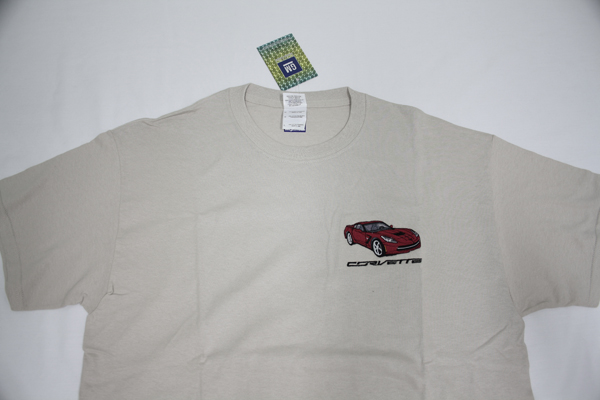 0 Corvette C7 EMBROIDERED LOGO T-SHIRT TAN LARGE