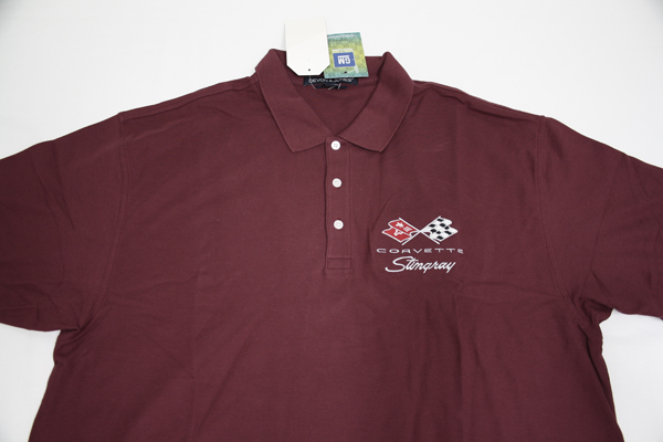 1969-1972 Corvette 69-72  EMBROIDERED DJ  POLO SHIRT BURGANDY XXL